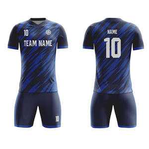 昇華プリントシャツとショーツ、サッカーユニフォーム、青色のカスタム通気性ジャージ、フットボール - Product Image 4