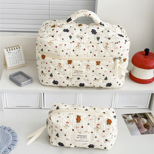 Bolsa de maquillaje con diseño de muñeco de nieve, bolsa de cosméticos con diseño de oso y árbol de Navidad, bolsa organizadora grande de viaje para <span class=keywords><strong>mujer</strong></span> - Product Image 4