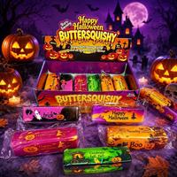 Boîte mystère Halloween en PU souple, jouet anti-stress à rebond lent, motifs effrayants assortis, cadeau surprise pour les fêtes
