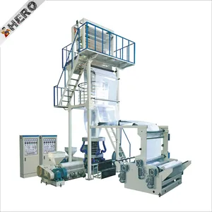 HDPE film blowing machine polystar blown film machine high speed rotating die head and double winder film blowing machine