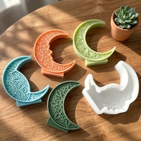 Premium Geprägte Mond-Silikonform Einfach zu Entformen DIY Kerzenhalter-Form für Kuchendekoration und Basteln