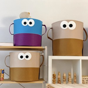 Round Cloth Storage <b>Basket</b> With Handles Large Capacity Foldable Clothing Organizer For <b>Wardrobe</b> Neatening - Product Image 3