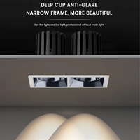 Spot encastré LED architectural anti-éblouissement, dimmable, double tête, orientable, à haute performance CRI
