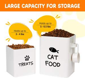 Contenitore per alimenti per gatti ecologico bianco crema ermetico con coperchio in bambù solido palop organizzatore per gli amanti dei cani da gatto - Product Image 5