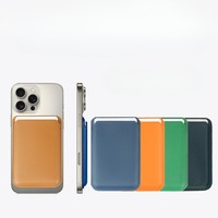 Dompet Kartu Magnetik Multifungsi Minimalis Bahan Kulit PU Anti-RFID dengan MagSafe, Tipis dan Portabel