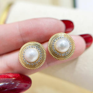 Accessoires en argent S925 pour la création de bijoux, boucle d'oreille vide avec perles rondes de 7-8 mm, bijoux fantaisie 22164 - Product Image 3