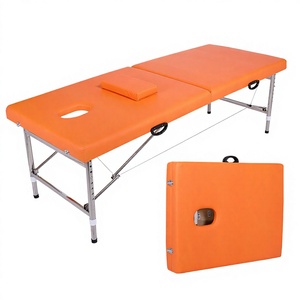 <b>Foldable</b> Massage <b>Table</b> With Built-In Headrest PU Leather Metal Frame Portable Salon Furniture Minimalist Design - Product Image 5