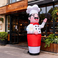 Ballon publicitaire 3M Air Dancer Chef agitant la main pour la promotion de restaurants et la publicité, gonflables pour la restauration