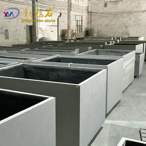 Nuevos Materiales de Construcción de Piedra, Macetas de Cemento GRC Color Gris Claro, Jardineras Exteriores para Árboles y Flores - Product Image 1