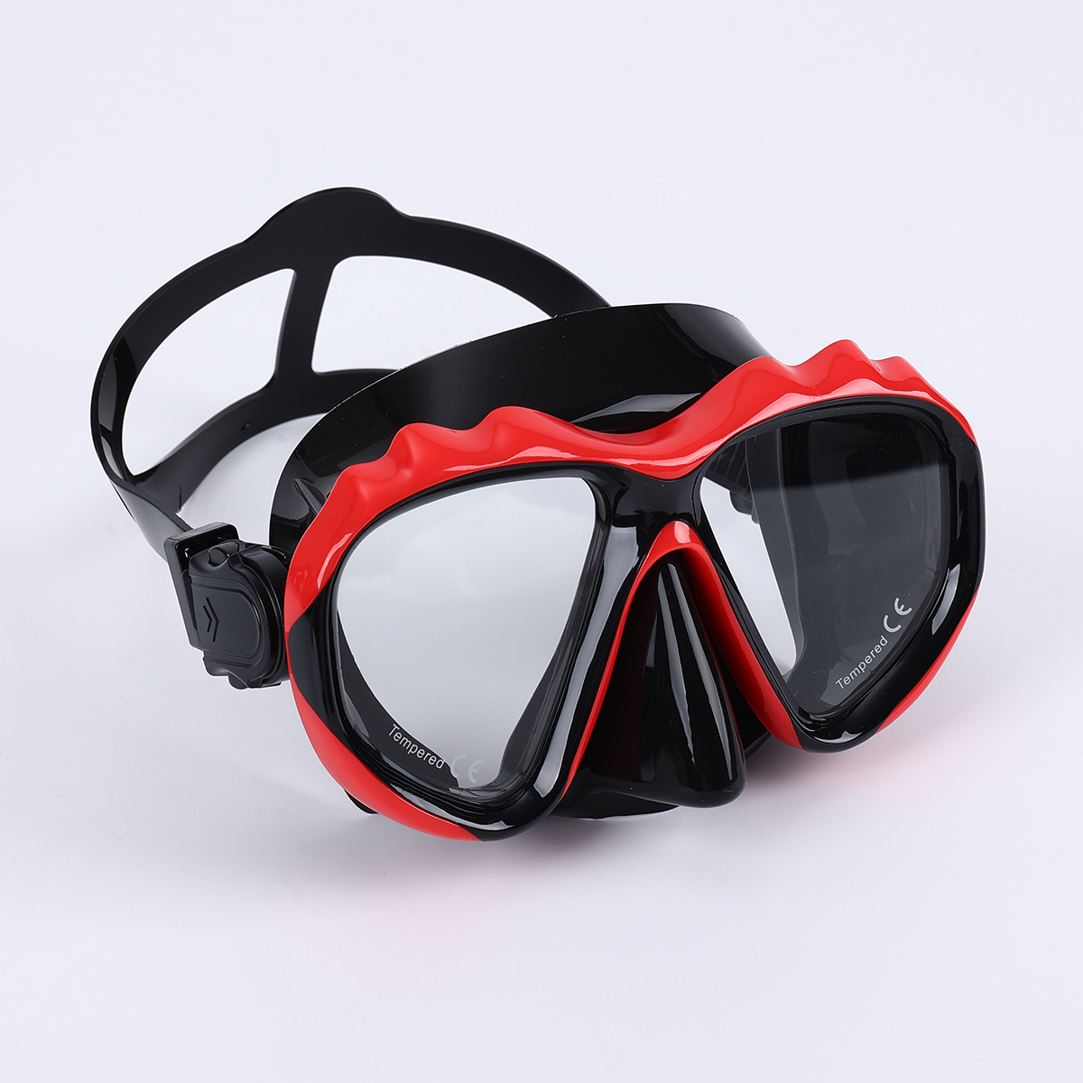M2505 Adult Diving Mask (Black and Red)