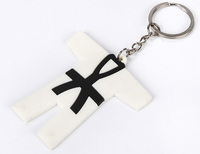 Porte-clés taekwondo personnalisé en pvc, personnage de dessin animé, porte-clés bon marché en caoutchouc karaté arts martiaux