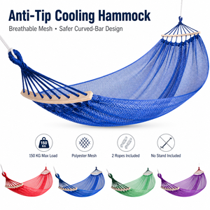 <span class=keywords><strong>Hamaca</strong></span> de Viaje para 1-2 Personas, con Barra Curva Anti-Vuelco, Malla Transpirable de Poliéster, para Exteriores - Product Image 1