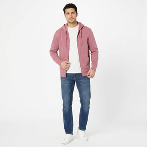 New Wholesale Price Custom Logo Winter Men Zipper Hoodie 100% Cotton Breathable Quick Dry OEM Services Best Selling High Street - Product Image 1