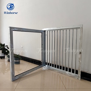 Cửa sổ ổn định ngựa kim loại chắc chắn với bảng điều khiển bằng kính trơn và khung chống gỉ để thông gió chuồng ngựa an toàn hơn - Product Image 4