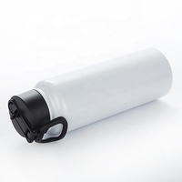 Gobelet à sublimation vierge à large ouverture en acier inoxydable 304, bouteille d'eau isolée sous vide avec paille, poignée portable, écologique