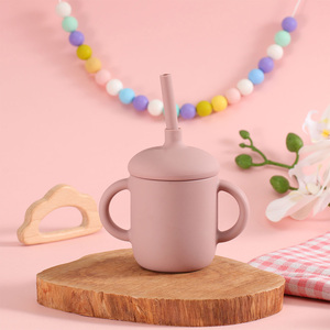 <span class=keywords><strong>Gobelet</strong></span> d'apprentissage en silicone pour bébé et enfant avec paille, anti-fuite à <span class=keywords><strong>360</strong></span>°, réutilisable - Product Image 4