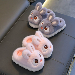 Pantuflas de Algodón para Niños para Invierno, Diseño de Conejito para Niñas, Cálidas y Forradas, Antideslizantes para Bebés - Product Image 4