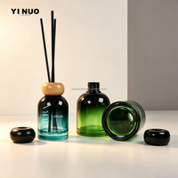 Diffuseur de parfum pour la maison en verre avec dégradé noir et bleu personnalisé, 30/60/100/120/150/200/350/500 ml