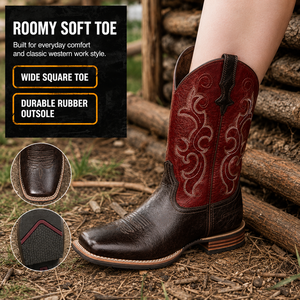 <span class=keywords><strong>Botas</strong></span> Vaqueras Palitutu para Mujer, <span class=keywords><strong>de</strong></span> Media Pantorrilla, con Punta Cuadrada, Estilo Western, para Pantorrillas Anchas, <span class=keywords><strong>de</strong></span> Cuero <span class=keywords><strong>de</strong></span> Grano Completo Bordado, Fáciles <span class=keywords><strong>de</strong></span> Poner - Product Image 4