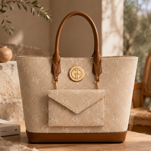 Borsa a Mano Grande Capacità Impermeabile con Cerniera e Specchio, Dettagli Minimalisti Metallici, Borsa a Spalla da Donna per Shopping Quotidiano - Cinque Colori - Product Image 3