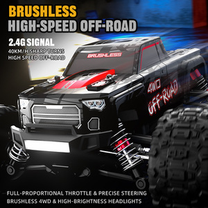 Voiture de course RC tout-terrain 4x4 sans balais haute vitesse, modèle monstre entièrement proportionnel, jouet télécommandé - Product Image 2