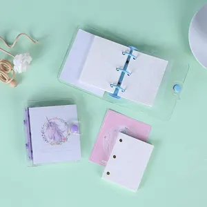 Mini Logam Binder 3 Lubang PVC Loose-Leaf Notebook Spiral Jurnal Planner Buku Catatan