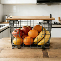 Grote metalen fruitmand voor de keuken, afneembaar snackrek voor aanrechtbladen in de woonkamer, groentenopbergmand