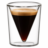 Tasses à café isolées en verre borosilicate transparent à double paroi avec poignée pour expresso, latte, cappuccino, lait – Écologiques