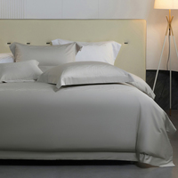 Parure de lit de luxe en coton égyptien brodé de qualité supérieure, drap plat, taie d'oreiller et housse de couette King Size 300TC
