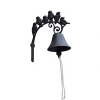 Sonnette de porte rustique en fonte - Carillon manuel vintage à six oiseaux pour festivals de Xi'an, Chine