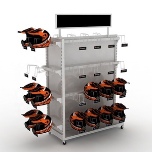 Tùy Chỉnh Cửa Hàng Hiện Đại Loại Sàn Xe Đạp Điện Mũ Bảo Hiểm Xe Máy Trượt Tuyết Golf Hat Cap Kim Loại Hiển Thị Giá Đứng Thể Thao Hàng Hóa An Toàn - Product Image 2