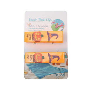 Pinces à serviettes de plage géantes personnalisées à impression intégrale, motifs variés (tropicaux, floraux, cactus, Halloween), grandes pinces en plastique coupe-vent pour piscine - Product Image 5