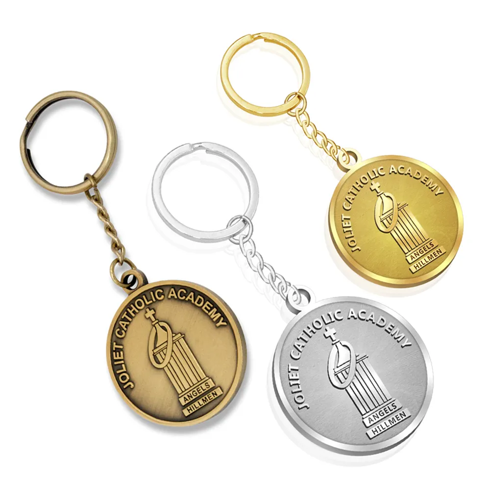 Porte-clés fait main au design personnalisé en gros Porte-clés en cuir pour homme à bracelet en métal véritable uni