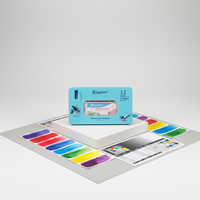 Ensemble de peinture à l'aquarelle professionnelle Giorgione 12 couleurs avec pinceau en nylon et papier toile offerts