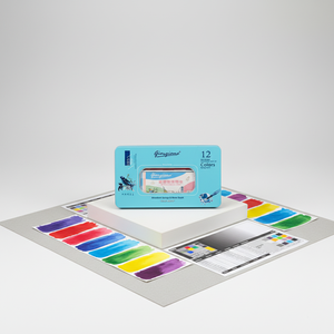 Giorgione Set de peinture <span class=keywords><strong>aquarelle</strong></span> professionnelle 12 couleurs avec poils en nylon gratuits et stylo pinceau en papier toile - Product Image 2