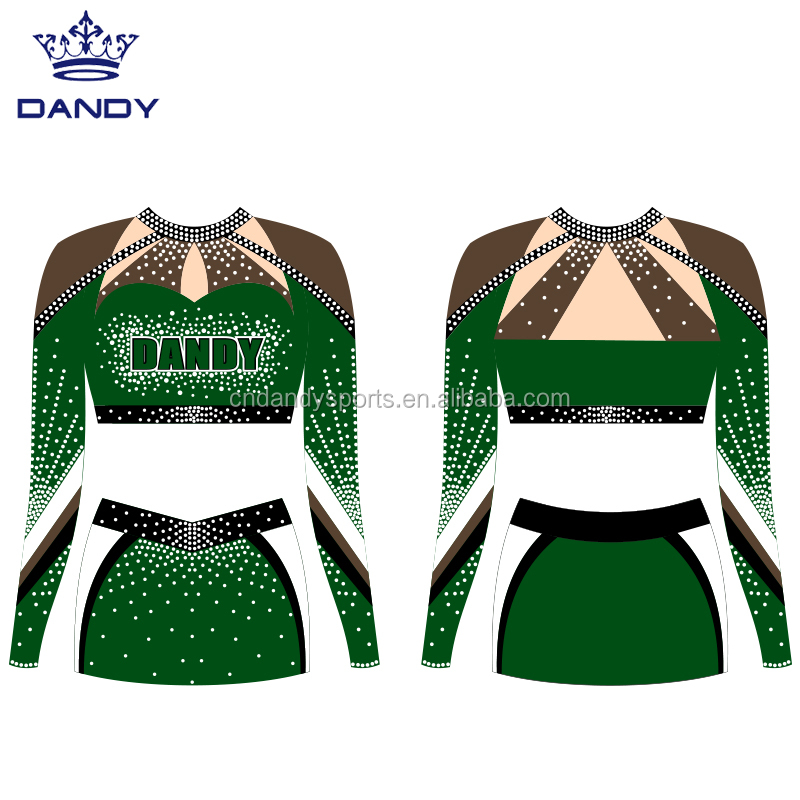 衣装デザインチアリーディングダンスドレスラインストーンチア