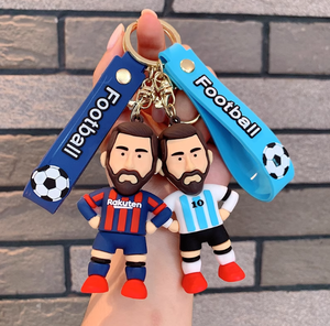 <span class=keywords><strong>Porte</strong></span>-clés de football de dessin animé 3D, figurine de joueur de football, poupée <span class=keywords><strong>porte</strong></span>-clés en caoutchouc pour les amateurs de sport - Product Image 1