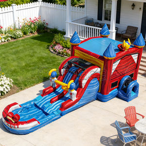 Queen Theme Kids <b>Playhouse</b> Bouncy Castle Water Slide Pool Inflatable Bouncer Eco-friendly Waterproof 1000kg Capacity for Parties - Product Image 1