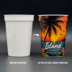 Custom Logo 12oz 16oz Food Grade PP Eco Friendly Portable Lid Straw <b>Reusable</b> Sports Stadium <b>Cups</b> - Product Image 2