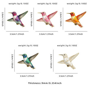Pin Enamel Grosir Kustom Stok Beragam Warna Lencana Logam Burung Kolibri Set Pin Kerah Burung - Product Image 5