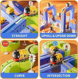 Juguetes de Pistas Magnéticas para Autos, Conjuntos de Pistas Flexibles para Autos de Carreras para Niños Pequeños, Juguetes de Trenes, Conjuntos de Pistas de Trenes Magnéticos Eléctricos - Product Image 6