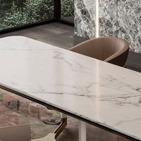 Ensemble de table à manger de luxe en marbre 6/8 places, design moderne, utilisation hôtel et villa, garantie 10 ans