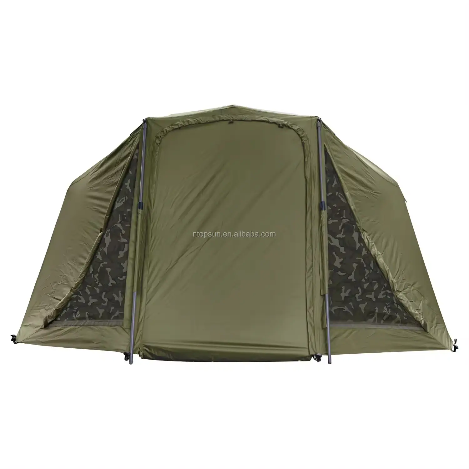 Foldable Aluminum Pole Double Layer 2 Man Carp Fishing Bivvy Tent Camping Tent