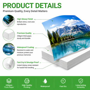 Papel Fotográfico Brillante para Inyección de Tinta, 180G 230G 260G, Tamaños A4 A3 y Personalizados, para Impresoras Fotográficas Epson y <span class=keywords><strong>Kodak</strong></span> - Product Image 4