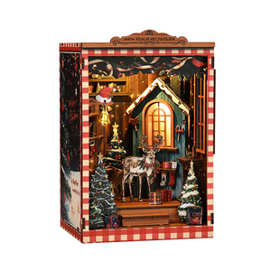 Nuevo estilo DIY juguete de madera casa en miniatura Kit SERIE DE Navidad conjunto hecho a mano 3D rompecabezas madera Diy casa en miniatura Kit - Product Image 1