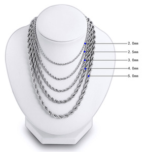 NS1061 로프 체인 목걸이 골드 스테인리스 스틸 남녀공용 - Product Image 4