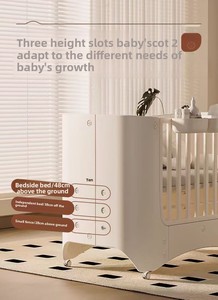 7-in-1 Multifunctional Baby Crib with <b>Wheels</b> Adjustable Height Changing <b>Table</b> Playpen Bedside Crib <b>for</b> Newborn to 3 Years Home - Product Image 4