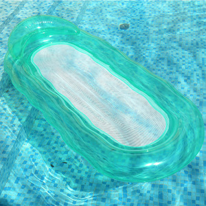 TANYOZHE Transat Gonflable Transparent 160x90cm pour Piscine – Flotteur Ondulé - Product Image 1