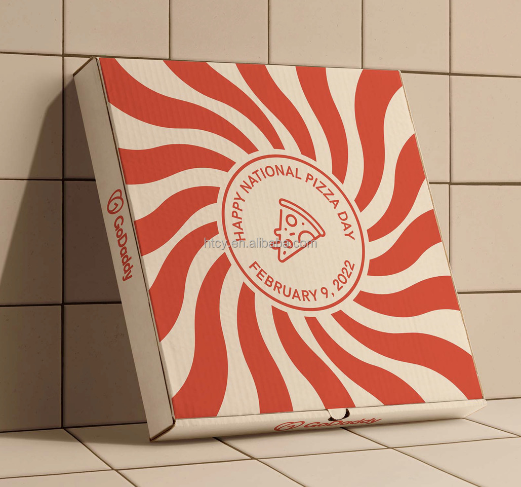 Disposable Pizza Box Custom Logo Printing 10 12 14 16 Inch Food Packaging Paper Pizza Boxes