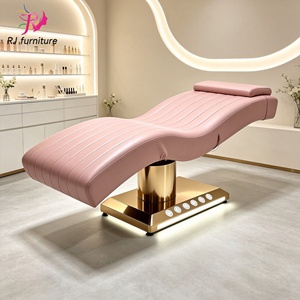 Luxury Adjustable Height <b>Foldable</b> Beauty Salon Curved pink Beauty Massage <b>Table</b> Lash Bed - Product Image 1